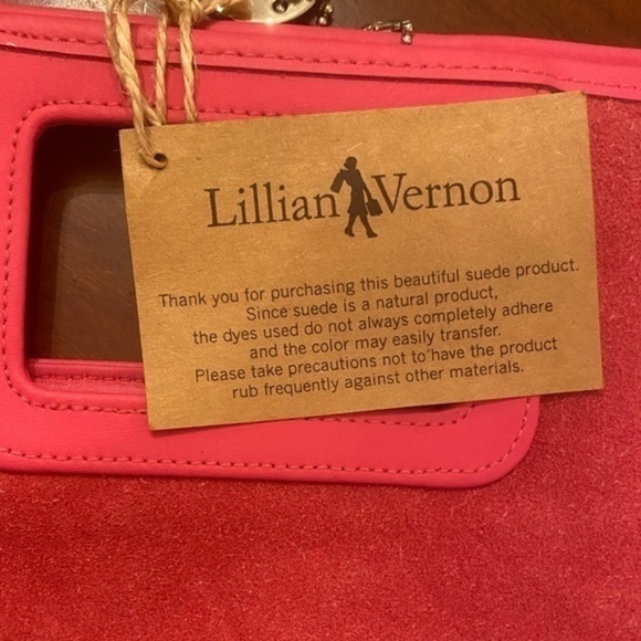 Lillian Vernon Pink Suede‎ Tote Bag - Picture 4 of 8